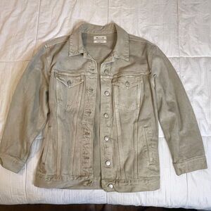 Madewell oversized trucker beige/tan denim jacket size medium